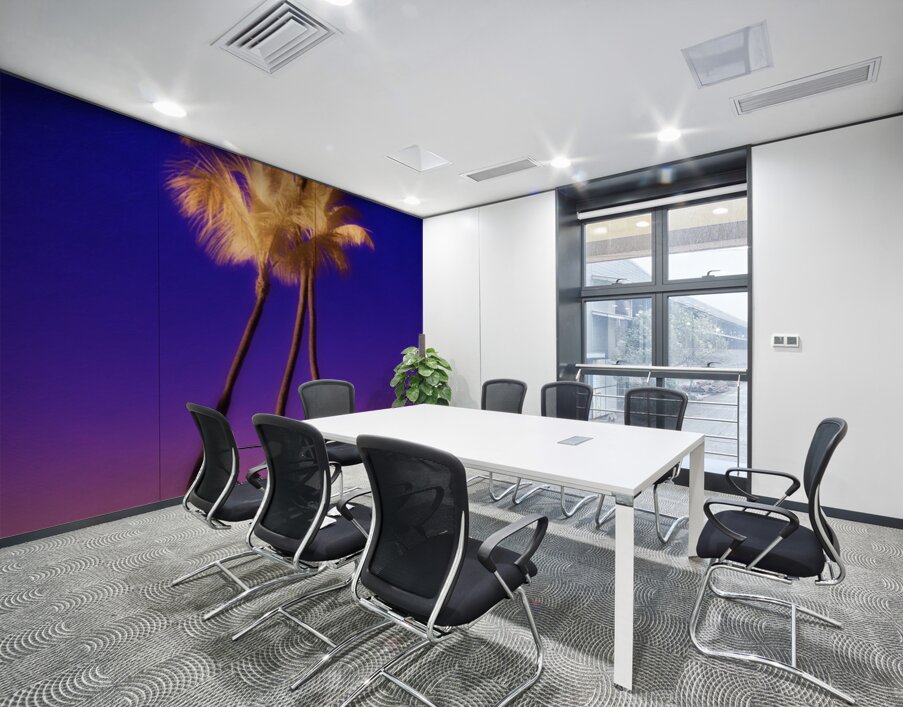 Palms in Violet Silence Wall Printing