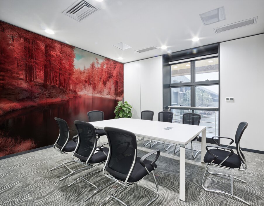 Radiant Tranquility: A Stroll Along Grace Coolidge Lakes Infrared Wonderland in South Dakota Wall Printing