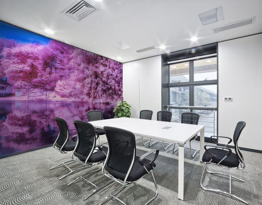 Pink Pond Wall Printing