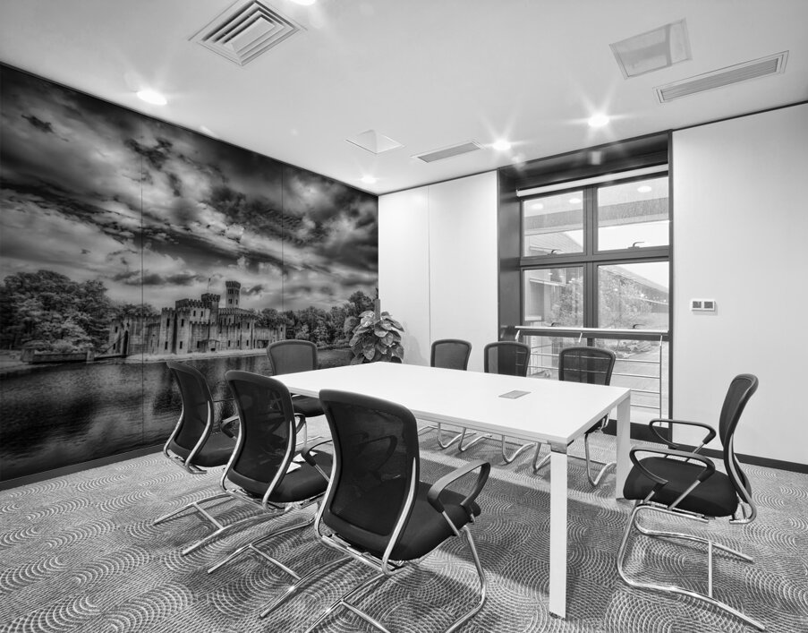 Silhouette of Time: Newmans Castle in Moody Monochrome Infrared Wall Printing