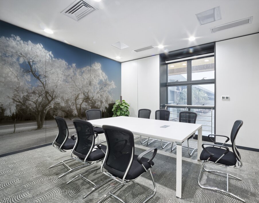 Surreal Barnyard: Glowing Trees in Texas Wall Printing