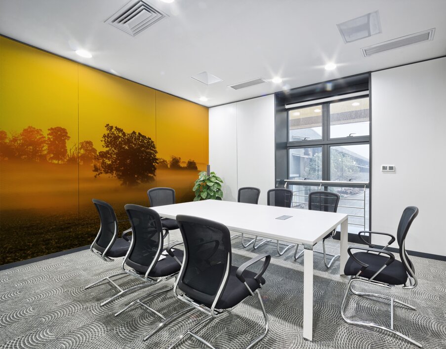 Dawns Embrace: Misty Tree in Gettysburg Wall Printing