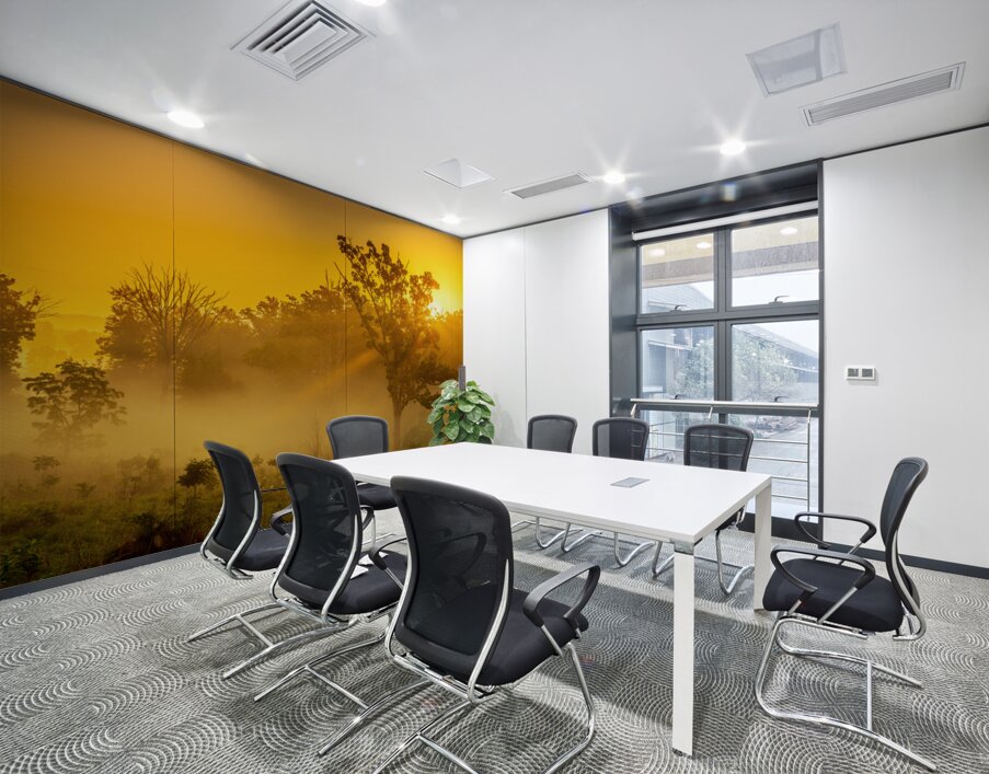 Misty Morning Glow: Dawn in Gettysburg Wall Printing