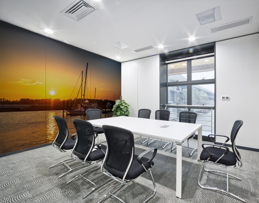 Sunrise Serenity: The Radiant Beauty of Beauforts Boats Wall Printing