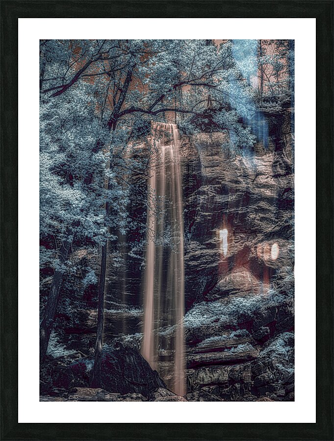 Tranquil Veil - Blue Falls  Framed Print Print