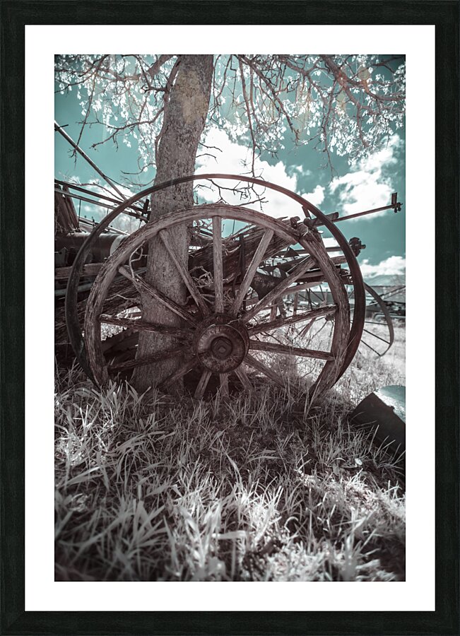 Rustic Relic - Wooden Wheel Picture Frame print