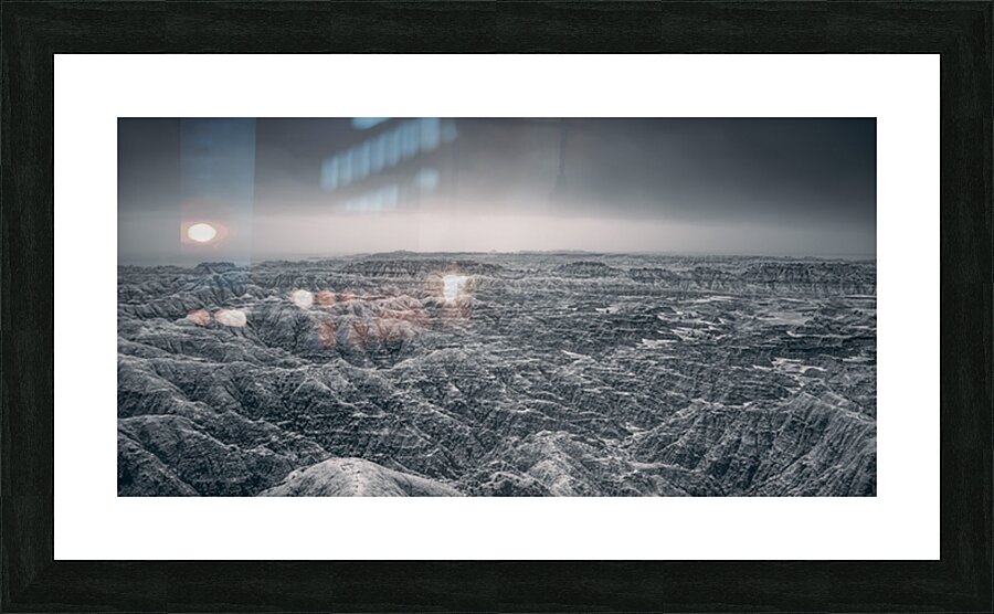 Shadows of the Earth: Ghostly Vista of the Badlands Picture Frame print