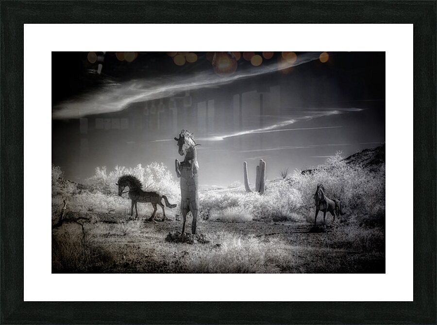 Desert Ballet of Metallic Steeds Picture Frame print