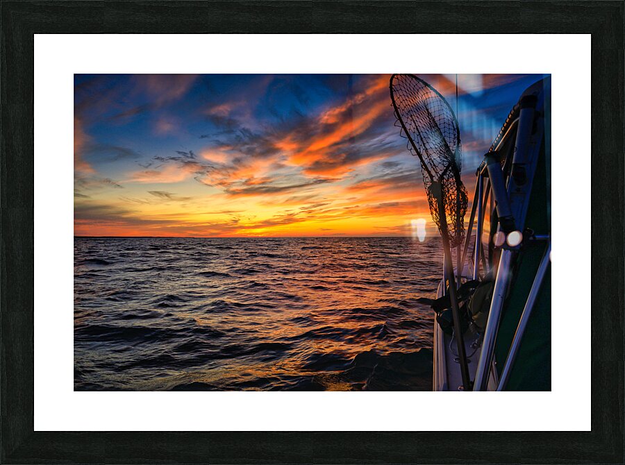 Sailing into Octobers Glow: A Maritime Adventure on the Waves Picture Frame print