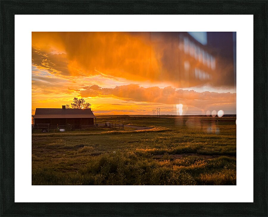 Montanas Fiery Farewell Picture Frame print