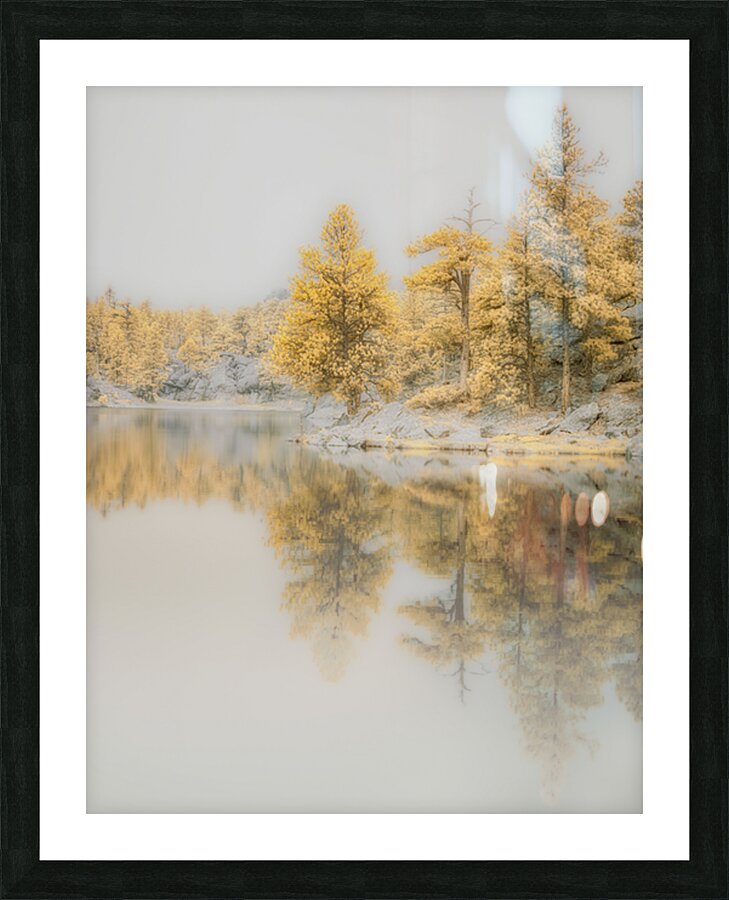Lake Dreamscape: Misty Morning Serenity at Bismarck Lake Impression et Cadre photo