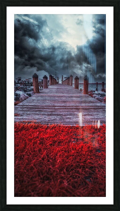 Storms Dance: A Memorable Infrared Moment on Brooms Island Maryland  Framed Print Print