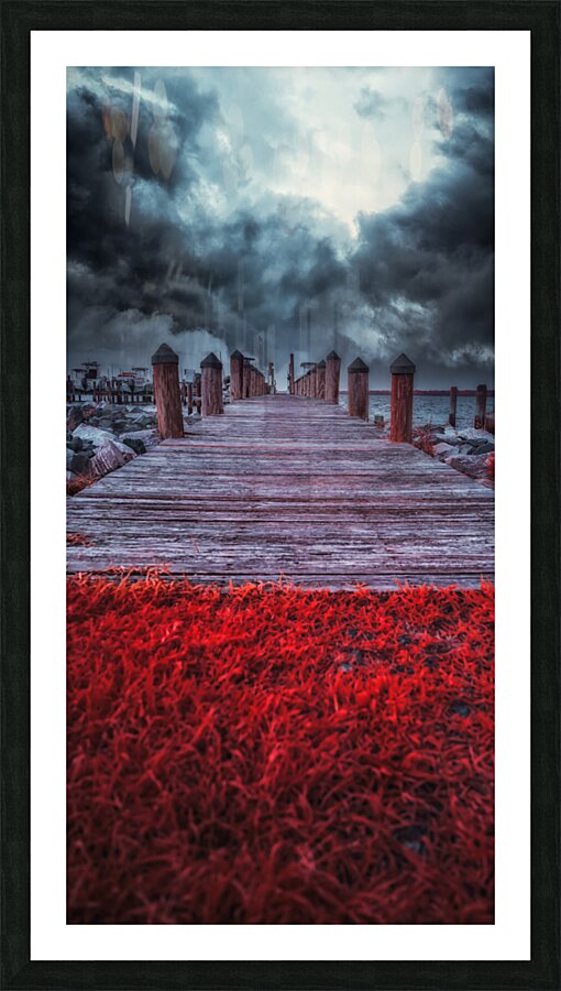 Storms Dance: A Memorable Infrared Moment on Brooms Island Maryland  Framed Print Print