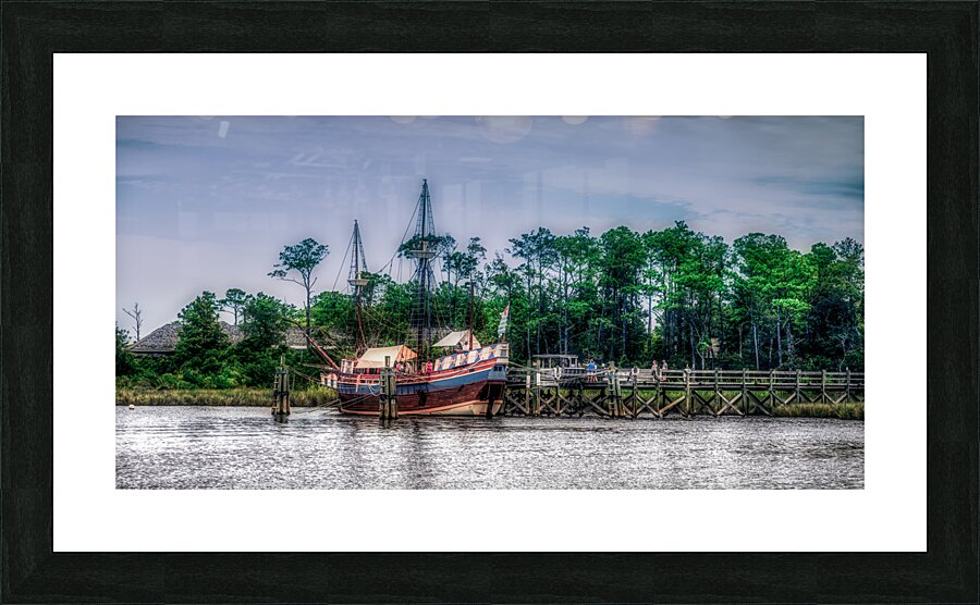 Manteo Pirate Ship Picture Frame print