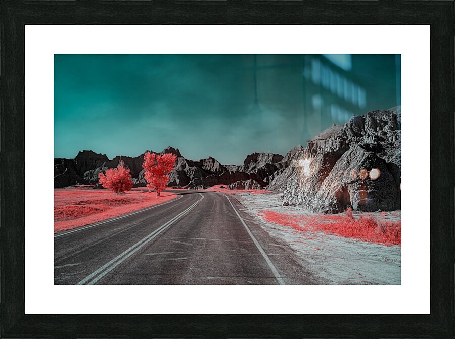 Pink Badlands Road  Framed Print Print