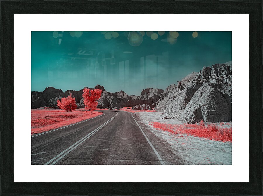 Pink Badlands Road  Framed Print Print