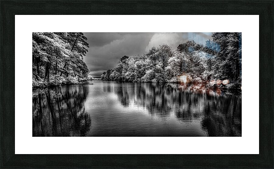 Stormy Infrared Pond Picture Frame print