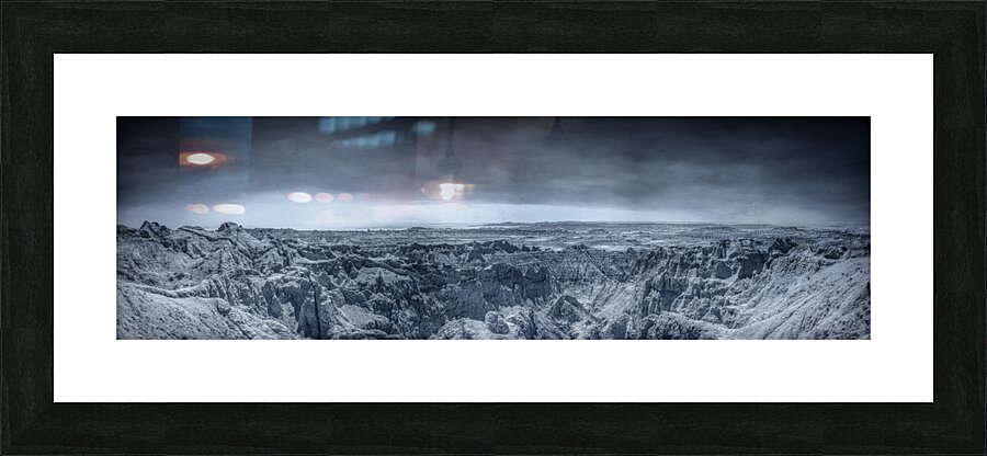 Azure Daydream Overview: Unveiling the Mystique of South Dakotas Badlands in Infrared  Framed Print Print