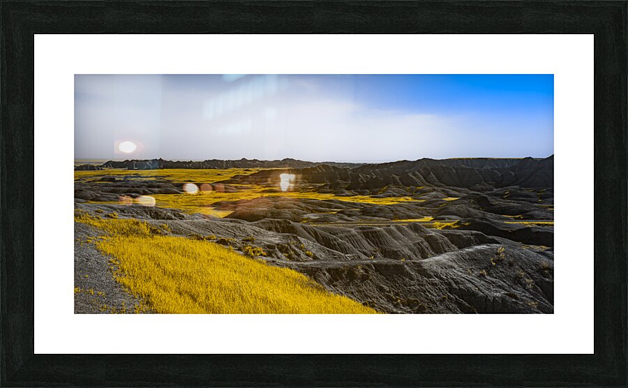 Unveiling the Badlands Beauty: A Scenic Drive Through South Dakotas Rugged Landscape  Framed Print Print