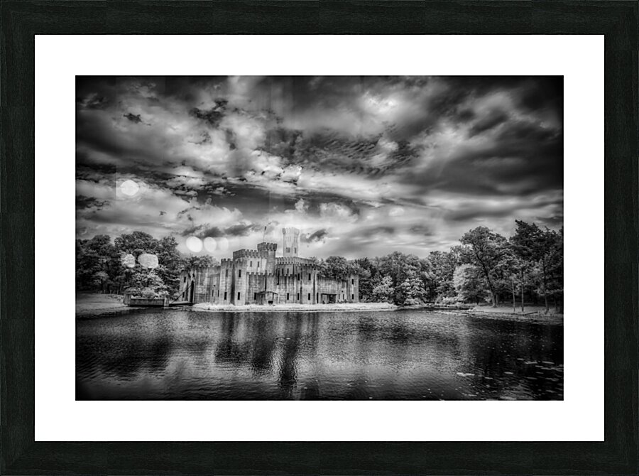 Silhouette of Time: Newmans Castle in Moody Monochrome Infrared Picture Frame print