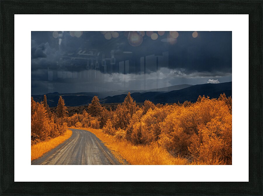 Epic Descent: Montanas Infrared Mountain Road  Framed Print Print