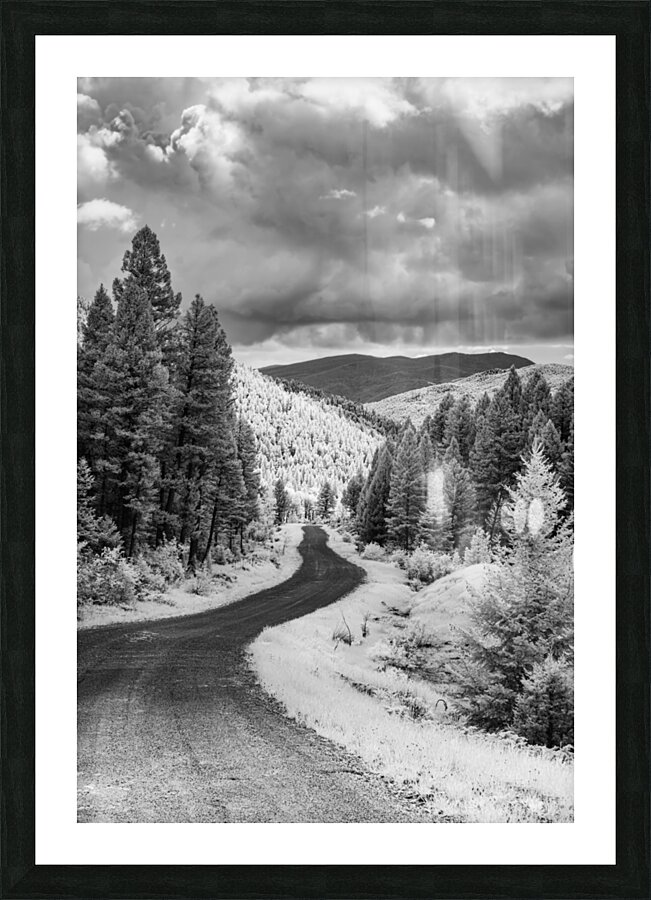 Ethereal Journey: Winding Roads of Elkhorn Ghost Town in Montana  Framed Print Print