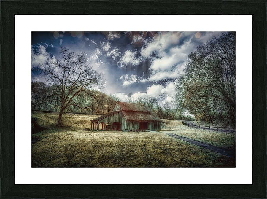 Aged Elegance: The Timeless Legacy of an Old Weathered Rural TN Barn  Framed Print Print
