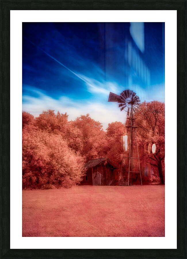 Windmill Whispers: Ethereal Windmill  Framed Print Print