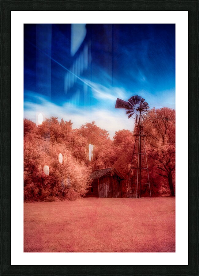 Windmill Whispers: Ethereal Windmill Picture Frame print
