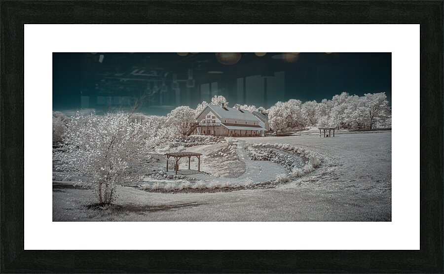 Iowa Winery Bodega: Enchanting Infrared Landscape Unveiled in Vibrant Colors  Framed Print Print