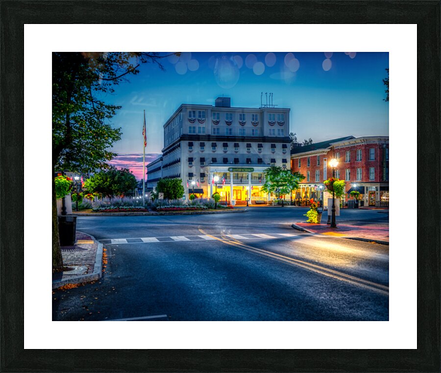Blue Hour Charm in Historic Gettysburg  Picture Frame print