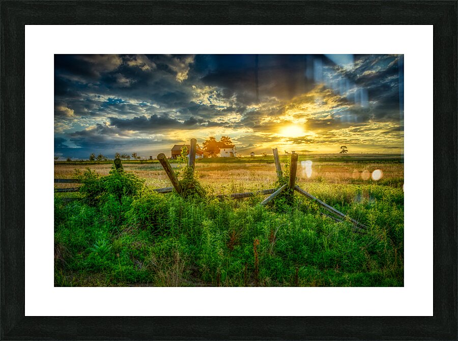 Sunset Glow Over the Fields of Gettysburg Picture Frame print