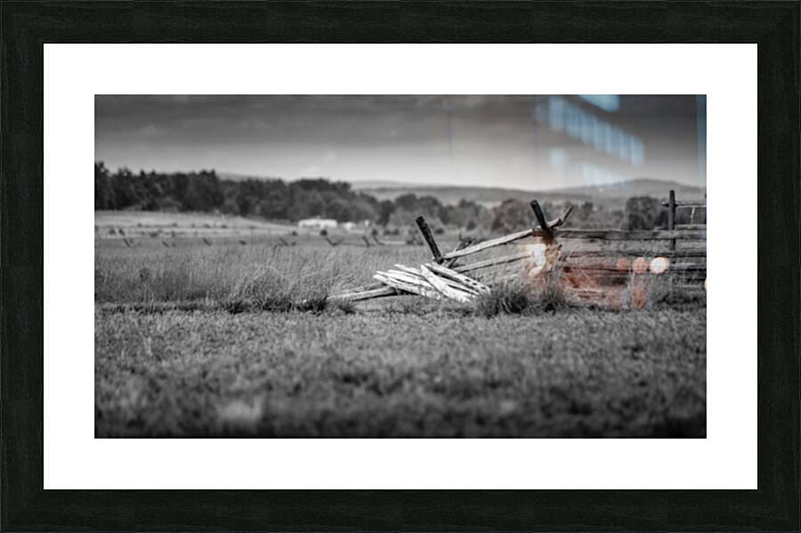 Tranquility Decay: A Weathered Gettysburg Fence Picture Frame print