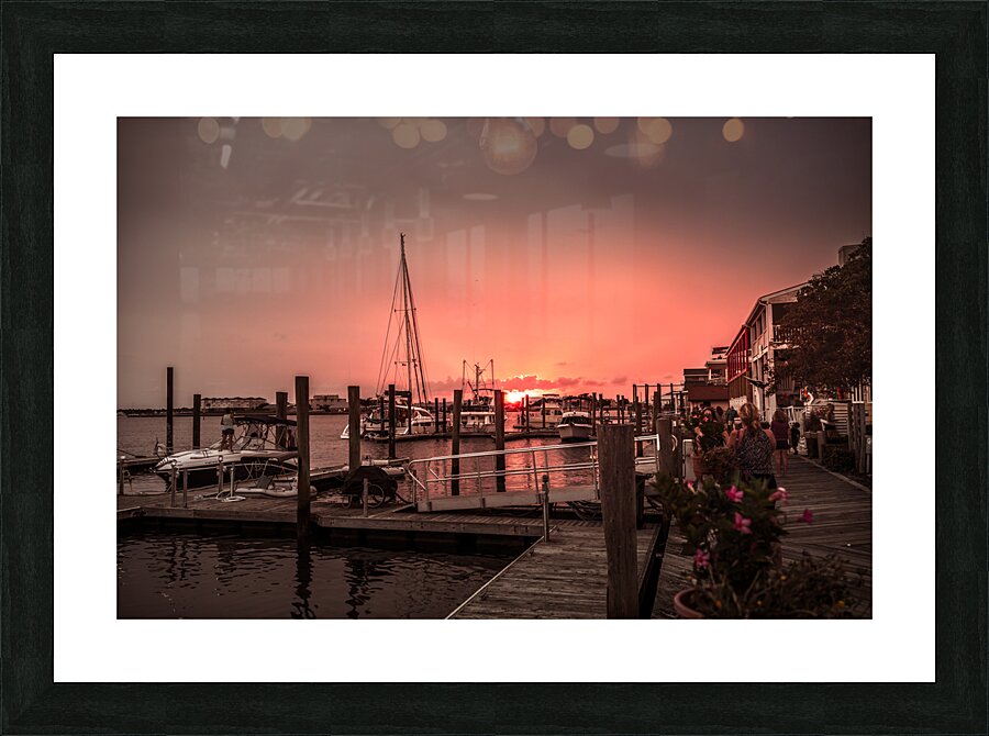 Sunset Serenity: The Radiant Beauty of Beauforts Boats Picture Frame print