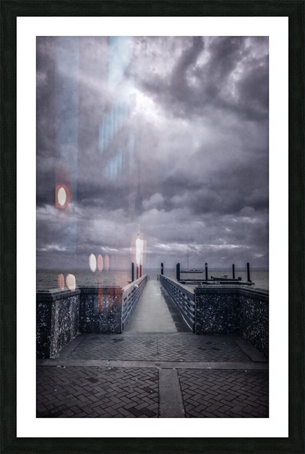 Pier Perspectives: Moody Sky Gazes Over Saint Marys Georgia Riv Picture Frame print