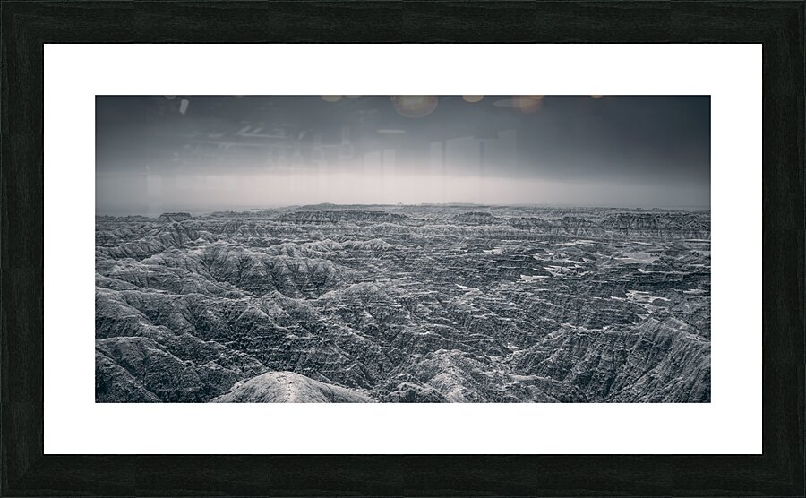 Shadows of the Earth: Ghostly Vista of the Badlands  Framed Print Print