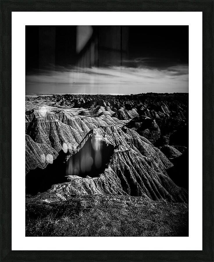 Shadows of the Earth: A Shadowy Ethereal Dance in the Badlands  Framed Print Print