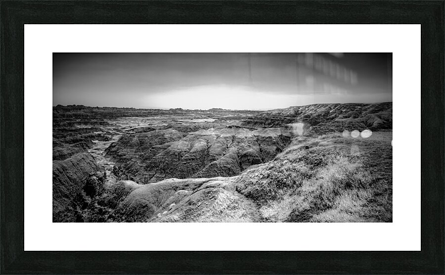 Shadows of the Earth: Echoes of the Badlands White River  Framed Print Print