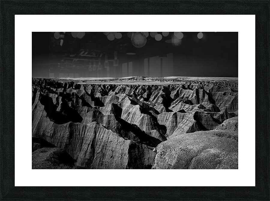 Shadows of the Earth:  A Badlands Vista  Framed Print Print