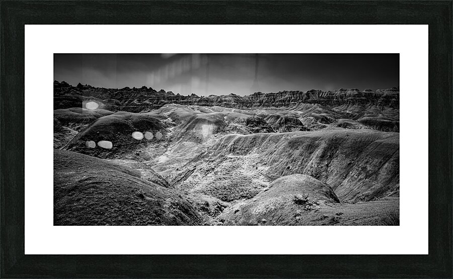 Shadows of the Earth: Sculpted Earth in the Badlands  Framed Print Print