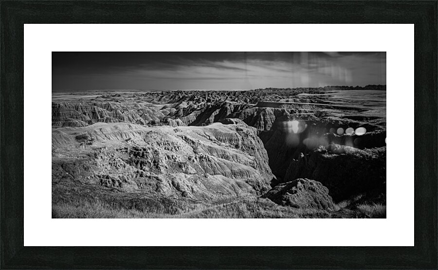 Shadows of the Earth: Rugged Elegance of the Badlands  Framed Print Print