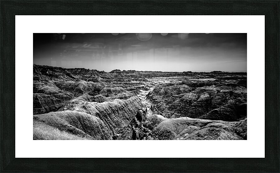 Shadows of the Earth: Contours of Time in the Badlands  Framed Print Print