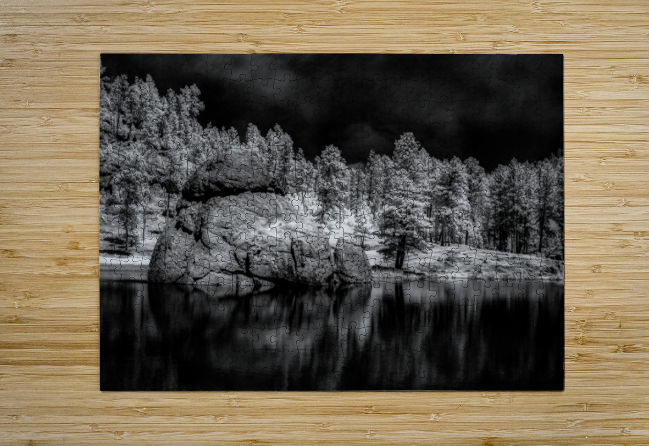 Enigmatic Elegance: Sylvan Lakes Monochrome Marvel Dream World Images Puzzle printing