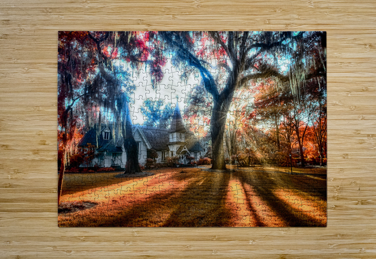 Spiritual Splendor: A Churchyard Sunset on Saint Simons Island Dream World Images Puzzle printing