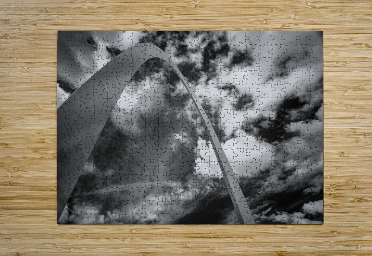 Sculpted Arch Amidst Dynamic Clouds Dream World Images Puzzle printing