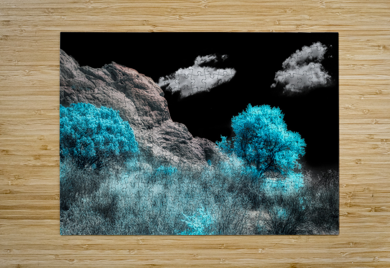 Majestic Rock Wall: Exploring Garden of the Gods Blue Mountain Trees Dream World Images Puzzle printing