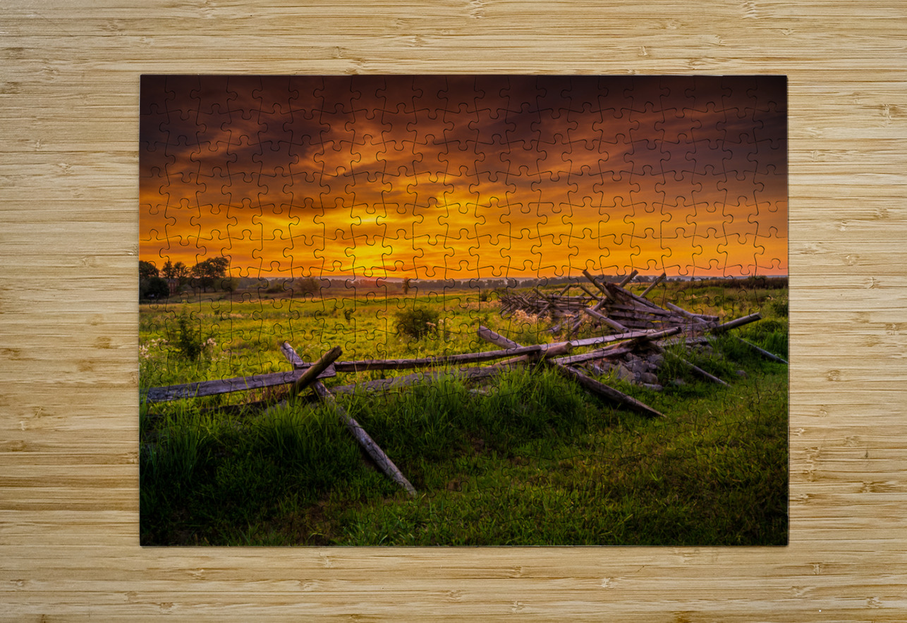 Fenceline Sunset Dream World Images Puzzle printing