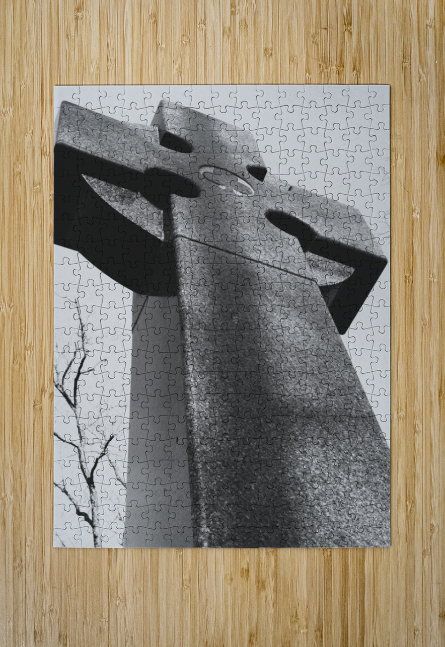 Monumental Majesty: Exploring the Modern Stone Cross Sculpture Dream World Images Puzzle printing