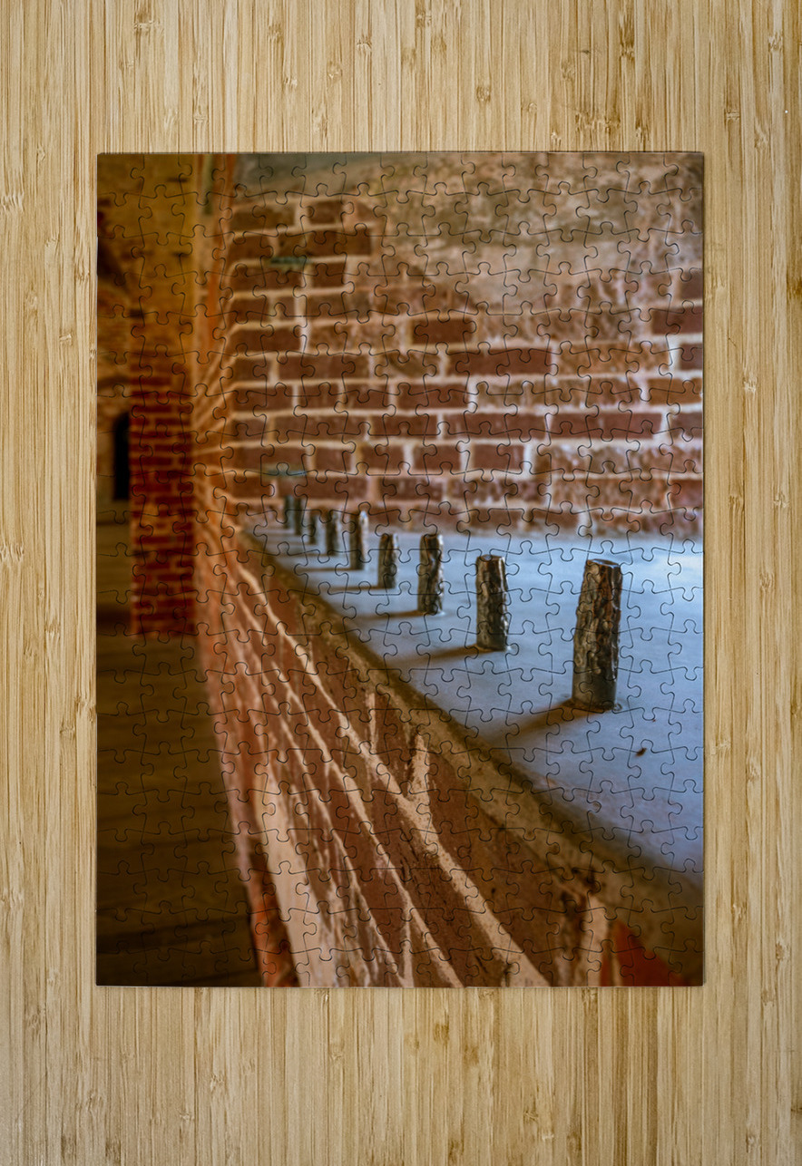Forgotten Fortitude: Weathered Bars in Fort Macon Dream World Images Puzzle printing