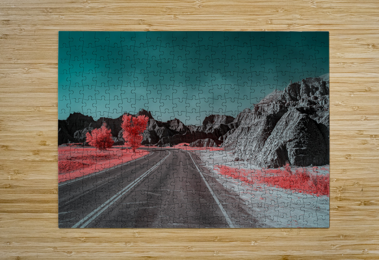 Pink Badlands Road Dream World Images Puzzle printing